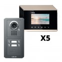 KIT Porterovisor IP 5 unidades LCD 4.3" Alarma Manos Libres